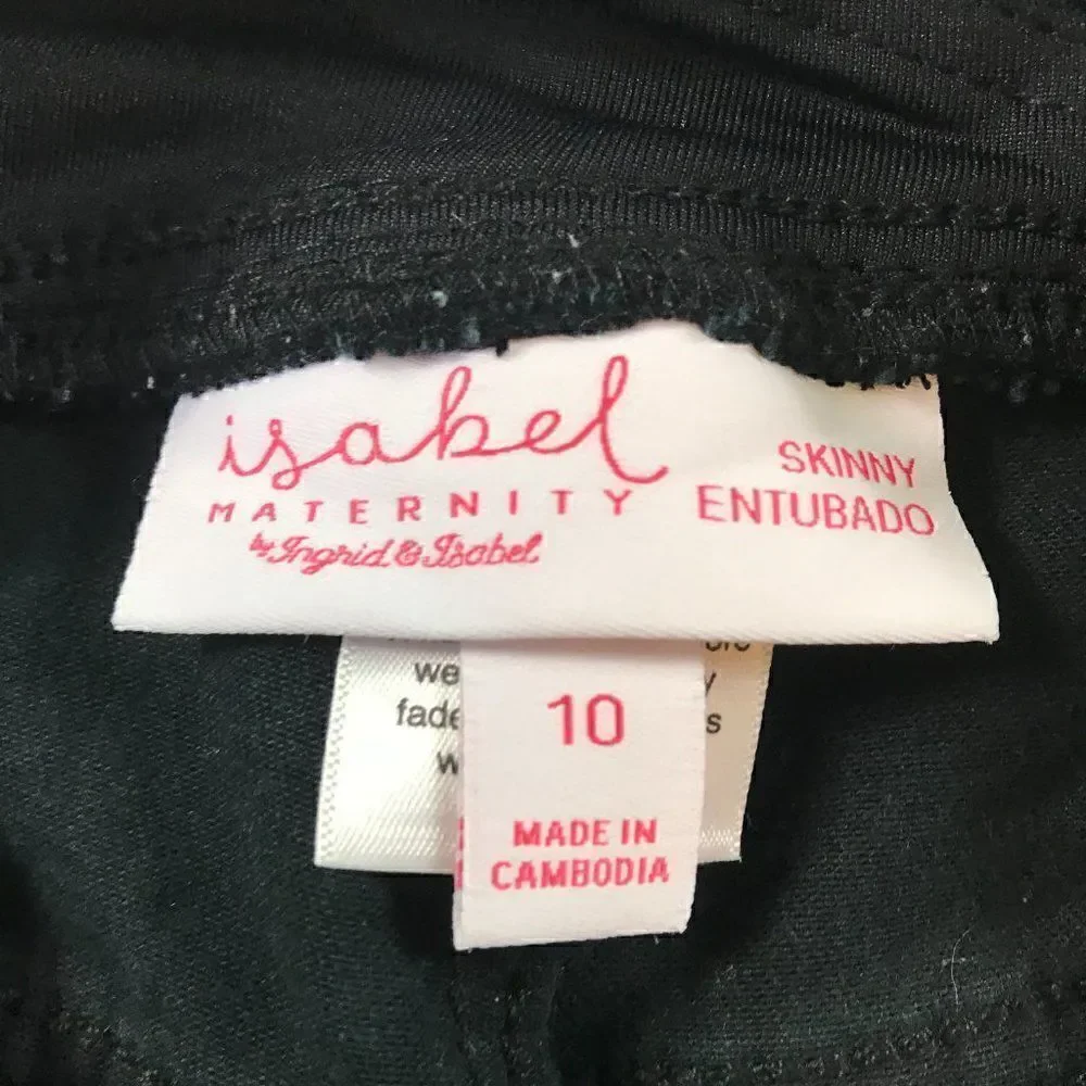 Isabel Maternity Over Belly Panel Black Jeans Size 10